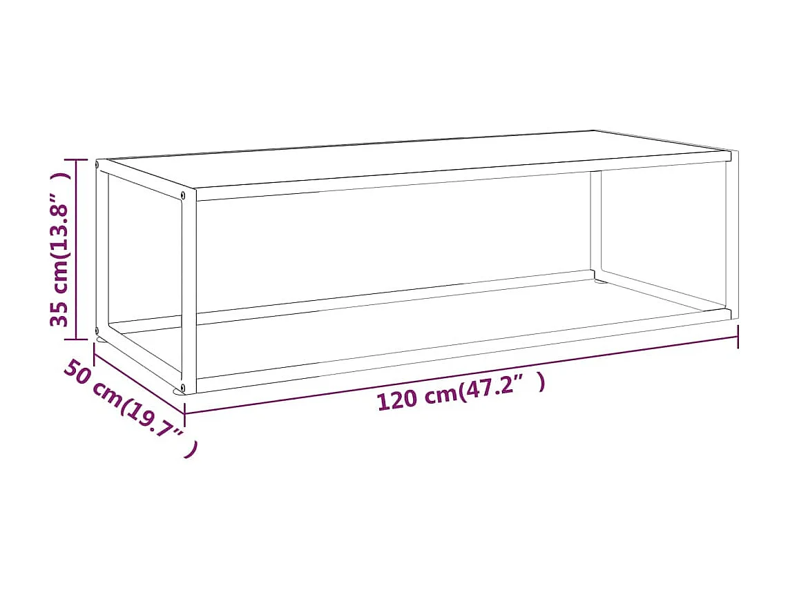 Couchtisch Schwarz mit Weißem Glas in Marmor-Optik 120x50x35 cm
