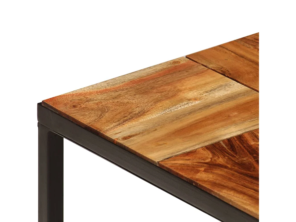 Mesa de centro madera maciza de acacia y acero 110x60x40 cm