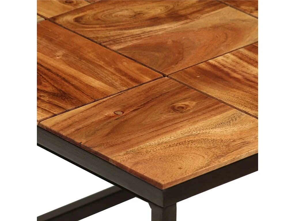 Table basse 110x60x40 cm Bois d'acacia solide et acier