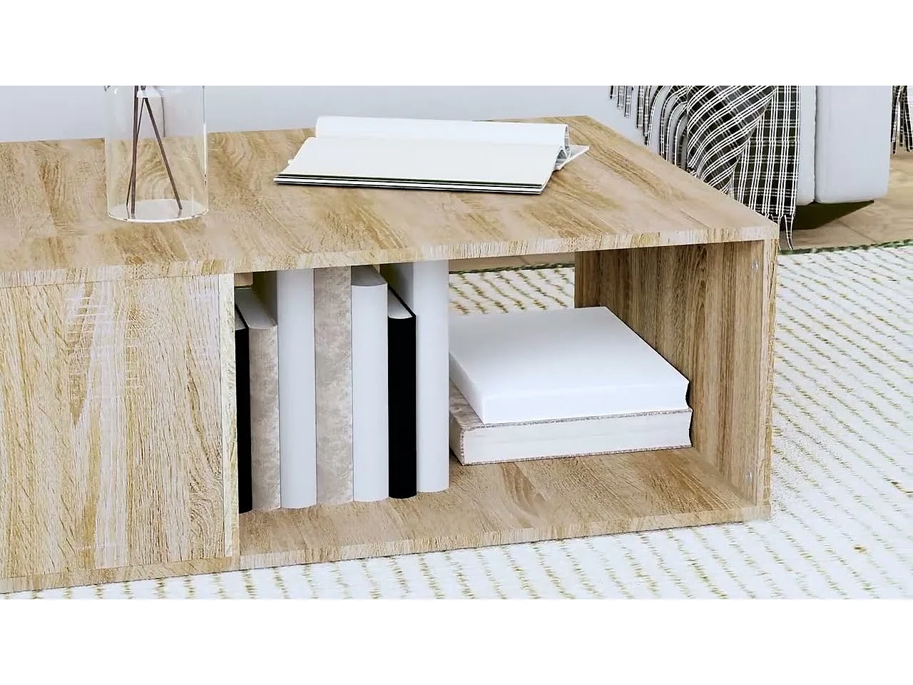 Salontafel 90x67x33 cm bewerkt hout sonoma eikenkleurig