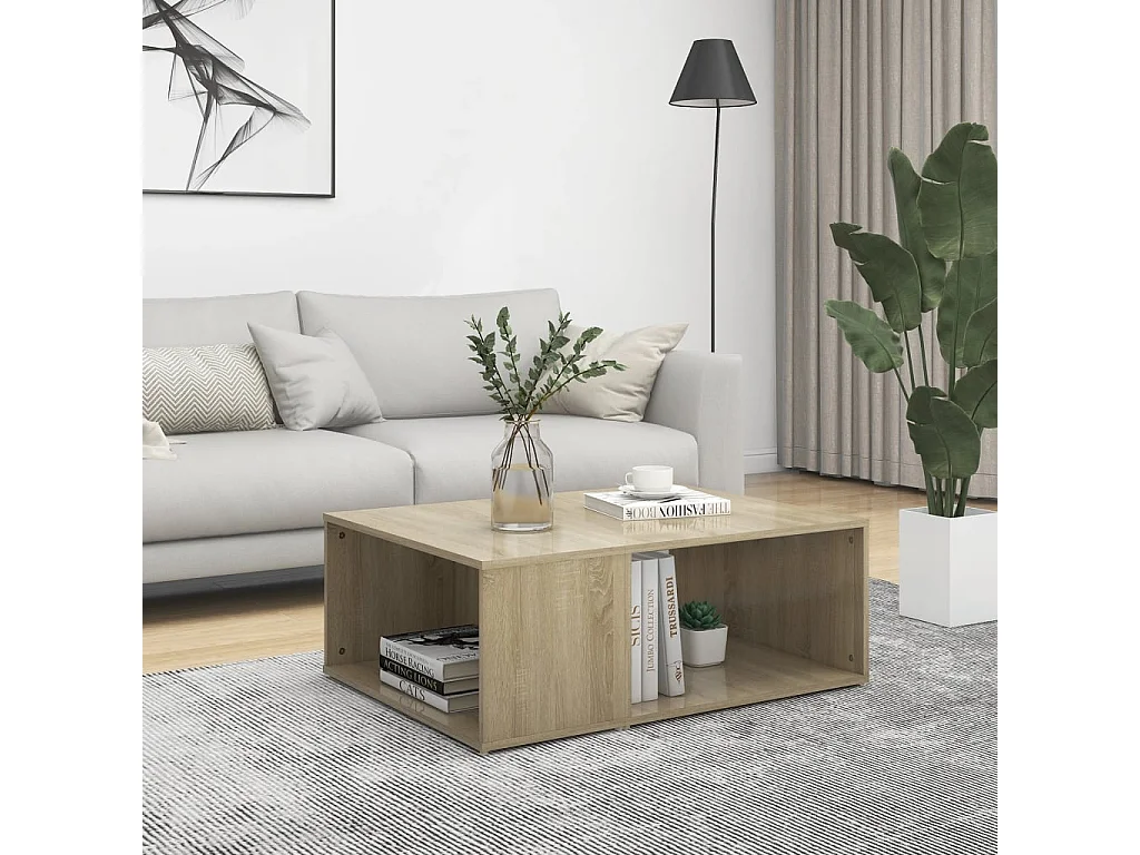 Table basse chêne sonoma 90x67x33 cm bois d'ingénierie