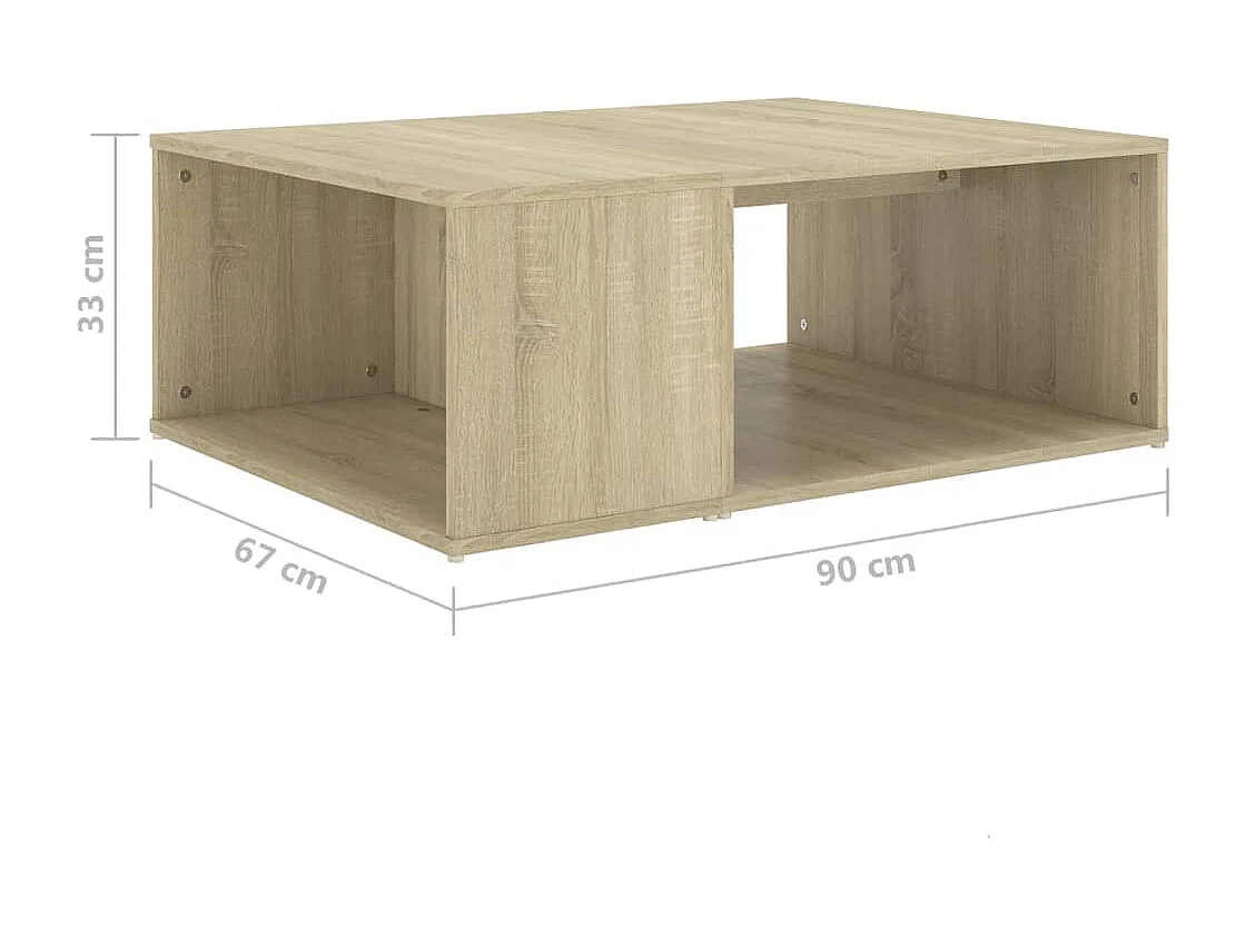Table basse chêne sonoma 90x67x33 cm bois d'ingénierie
