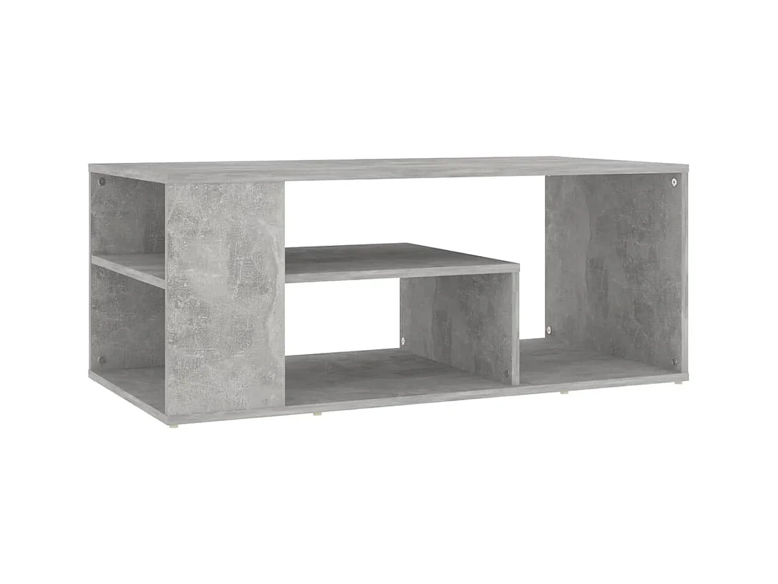 Table basse gris béton 100x50x40 cm bois d'ingénierie