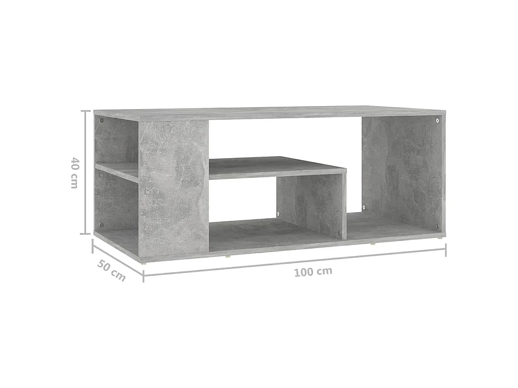 Salontafel 100x50x40 cm bewerkt hout betongrijs