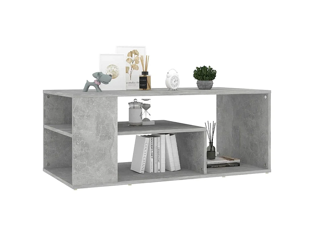 Salontafel 100x50x40 cm bewerkt hout betongrijs