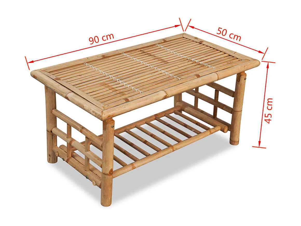 Couchtisch Bambus 90x50x45 cm