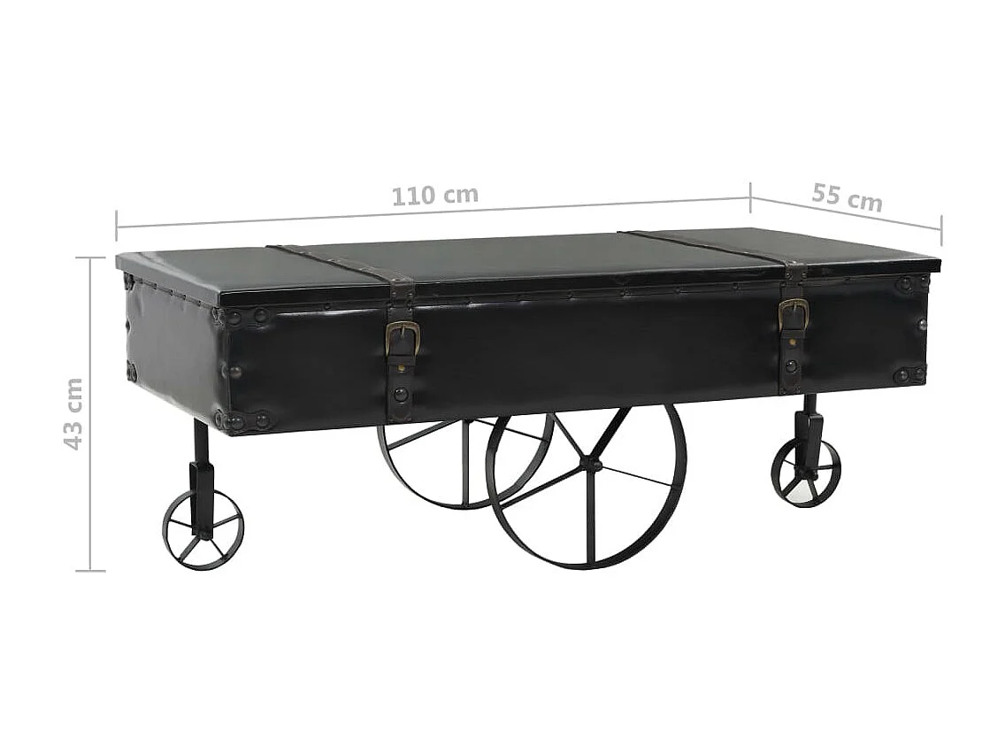 Table basse MDF et bois de sapin 110x55x43 cm