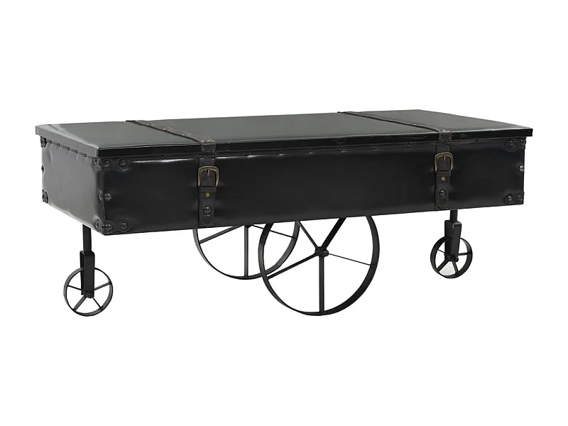 Table basse MDF et bois de sapin 110x55x43 cm