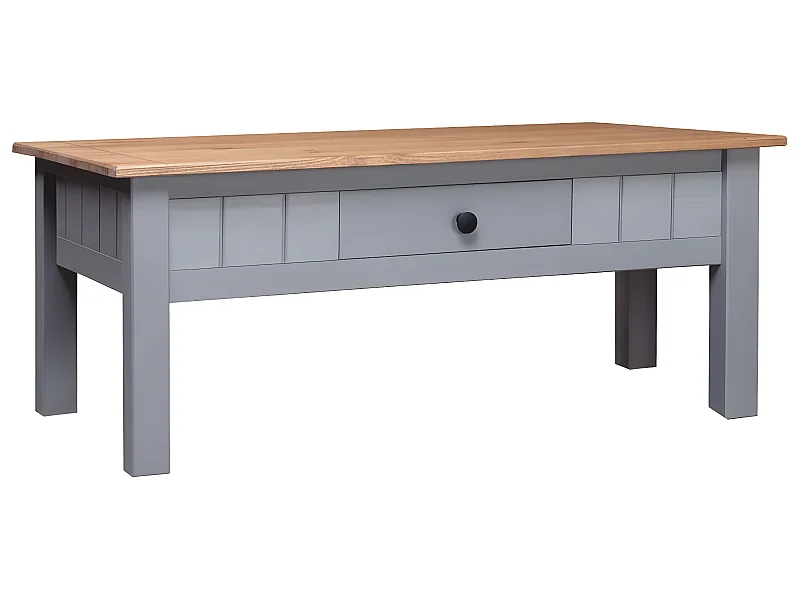 Table basse Gris 100x60x45 cm Pin massif Assortiment Panama