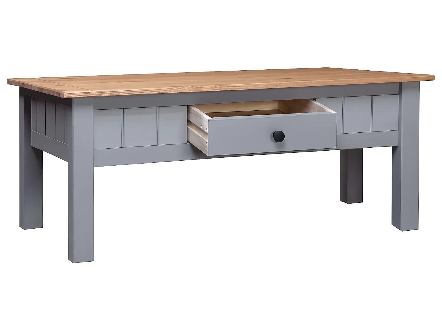 Table basse Gris 100x60x45 cm Pin massif Assortiment Panama