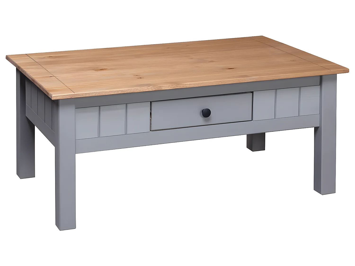 Table basse Gris 100x60x45 cm Pin massif Assortiment Panama