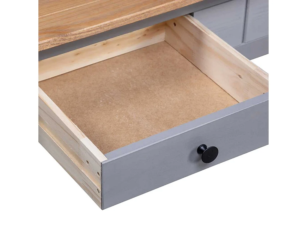 Mesa de centro 100x60x43,5 cm pinho maciço Panama cinzento