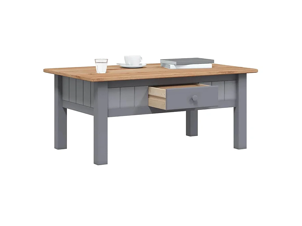 Mesa de centro 100x60x43,5 cm pinho maciço Panama cinzento