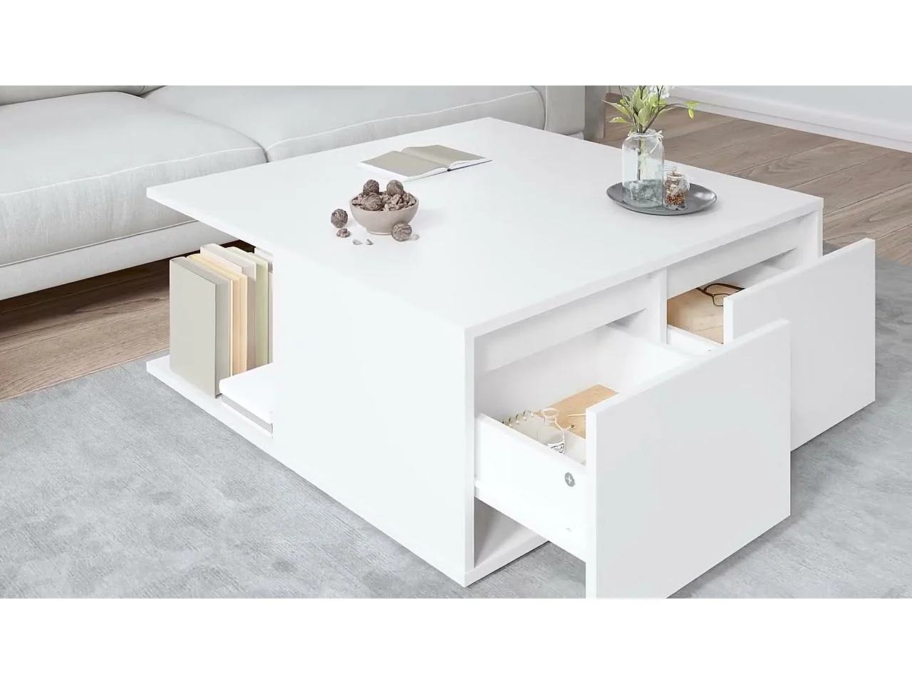 Couchtisch Weiß 80x80x31 cm Holzwerkstoff