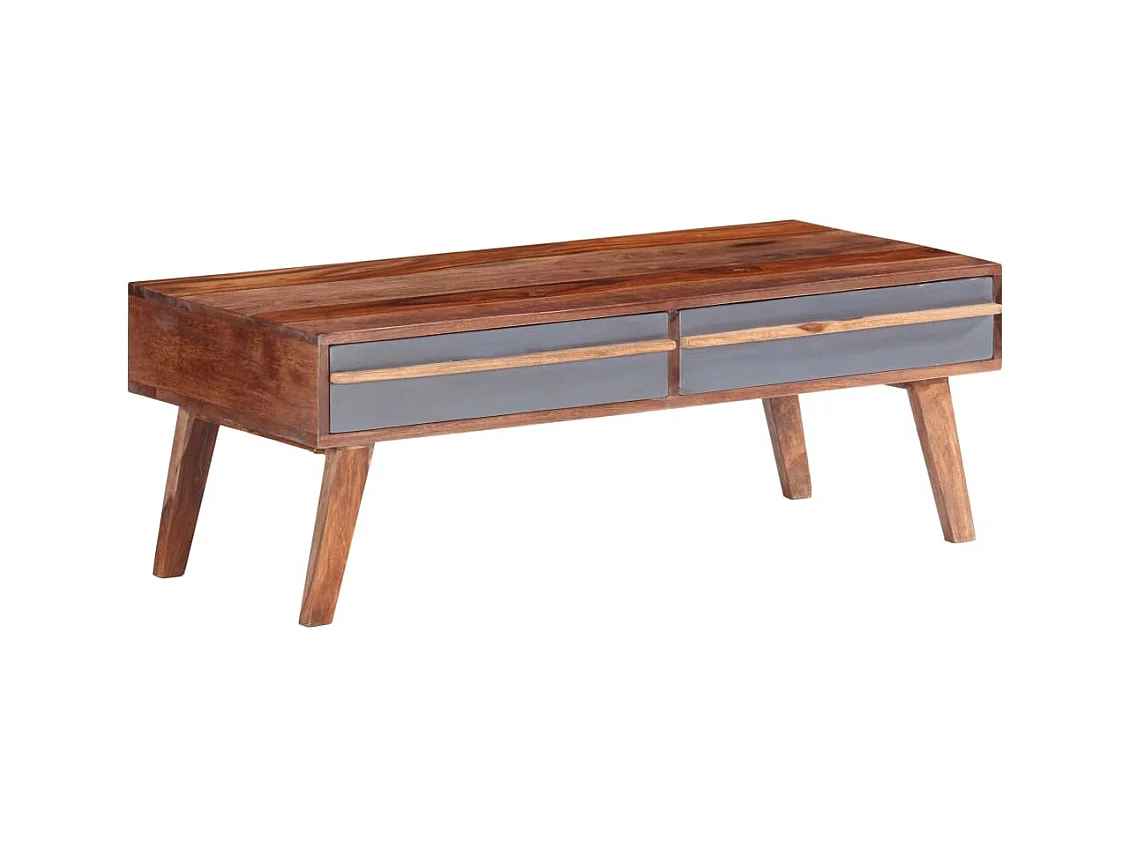 Table basse gris 110x50x40 cm bois massif