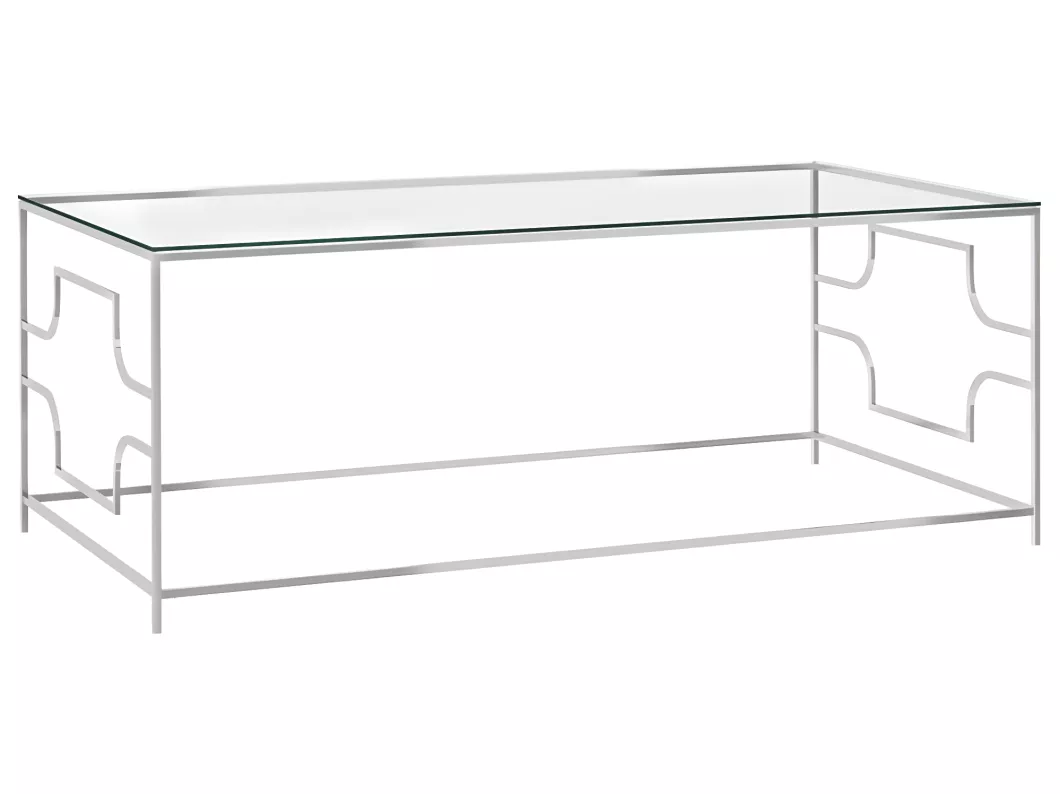 Kauf Unique Couchtisch Silbern 120x60x45 cm Edelstahl und Glas