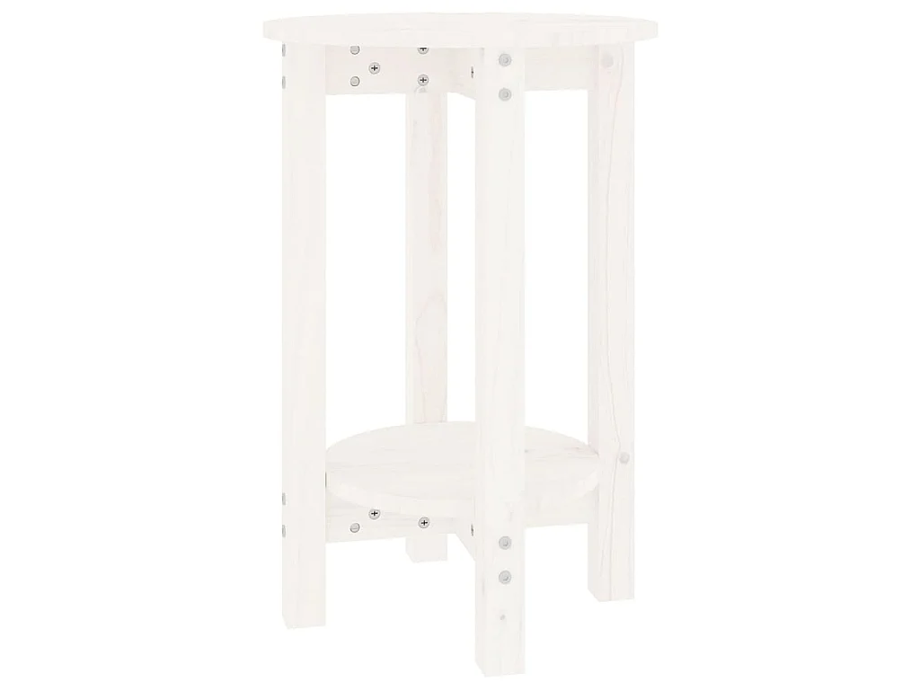 Table basse Blanc Ø 40x60 cm Bois massif de pin