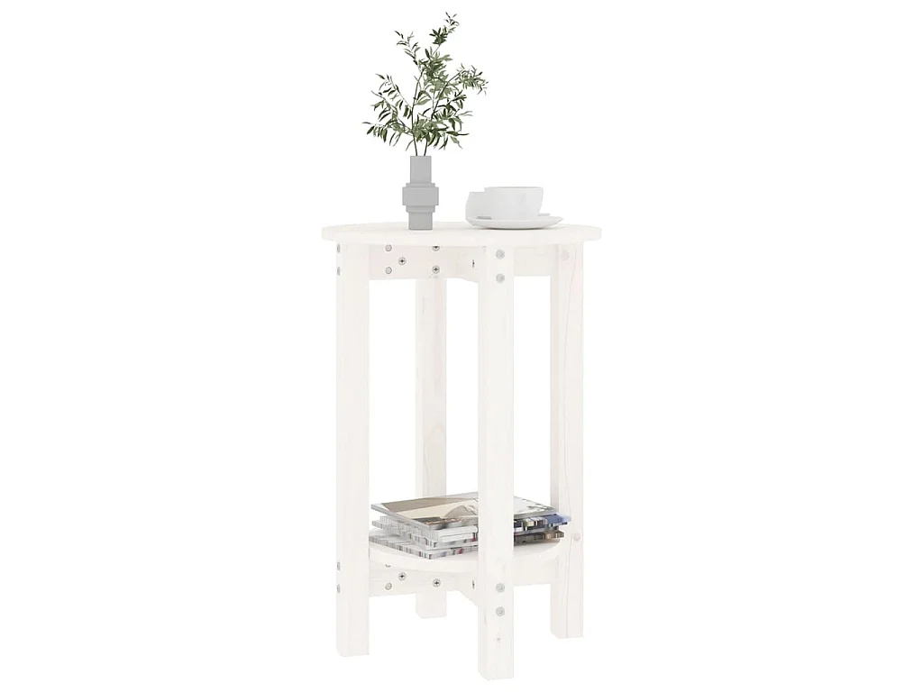 Table basse Blanc Ø 40x60 cm Bois massif de pin