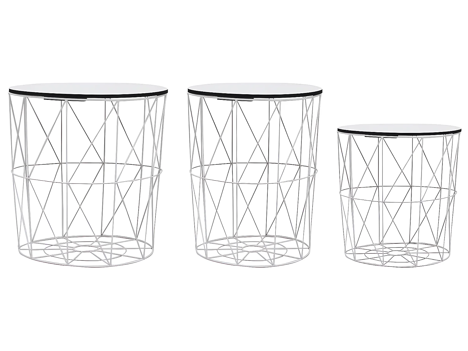 Table basse 3 pcs Blanc