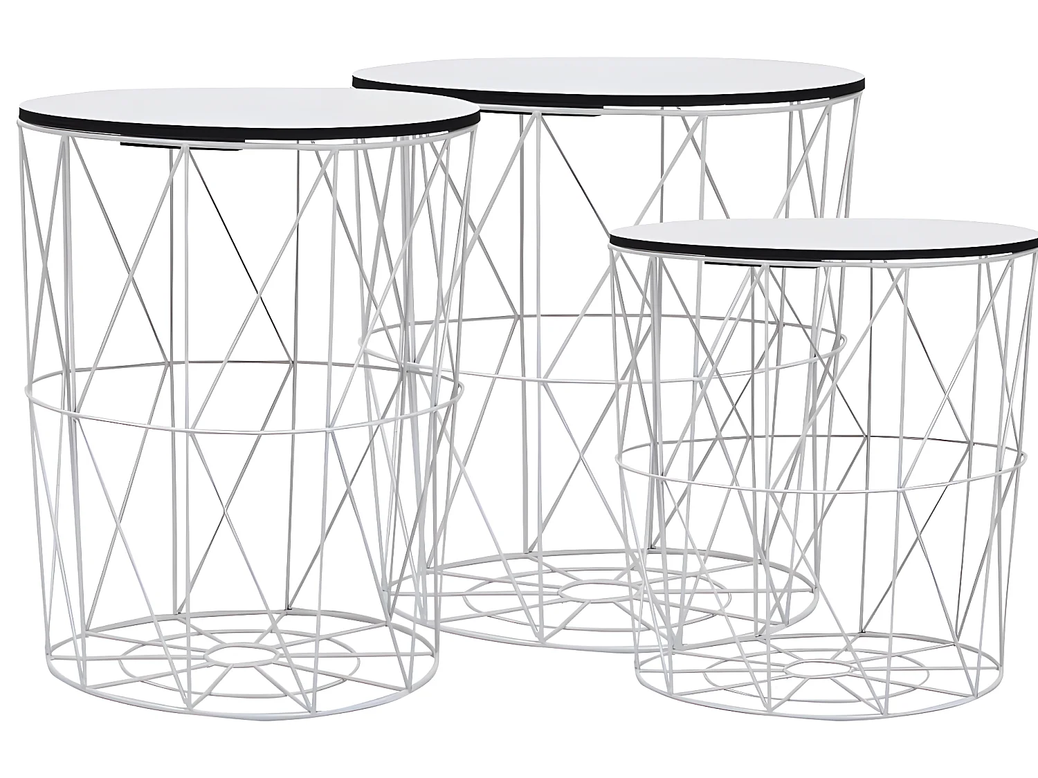 Table basse 3 pcs Blanc