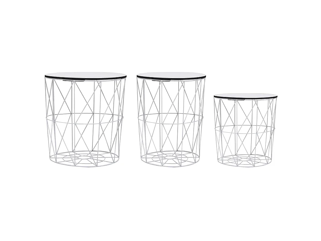 Table basse 3 pcs Blanc