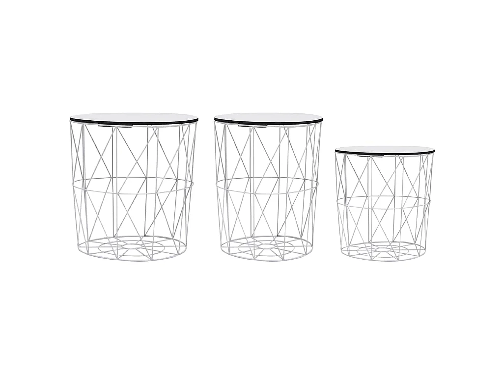 Table basse 3 pcs Blanc