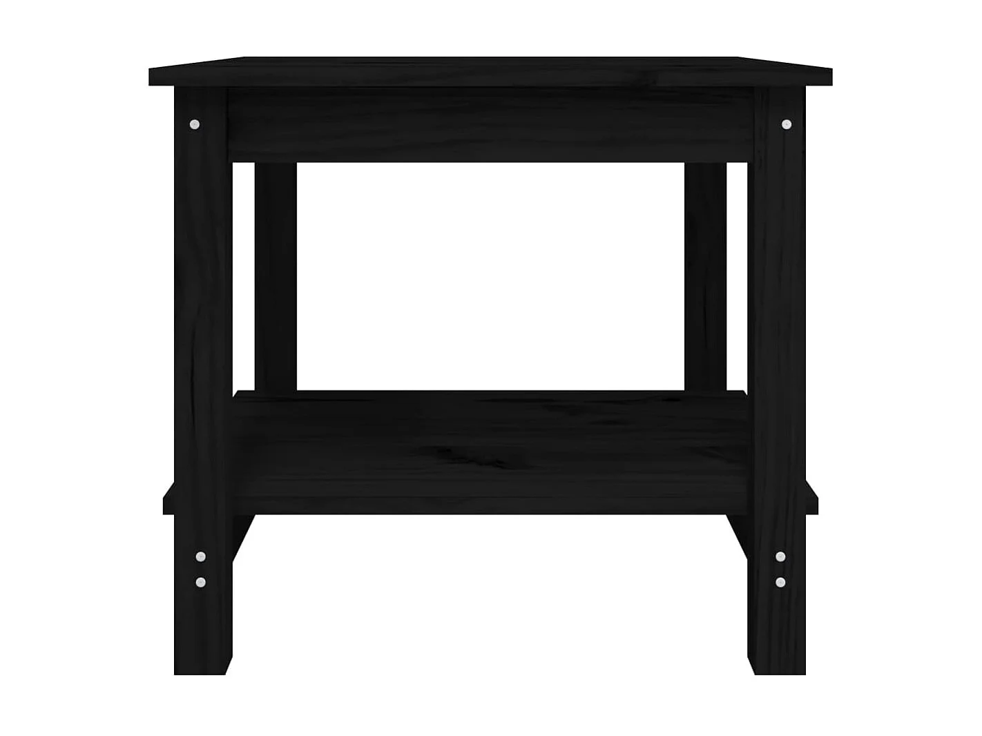 Tavolino da Salotto Nero 50x50x45 cm Legno Massello di Pino