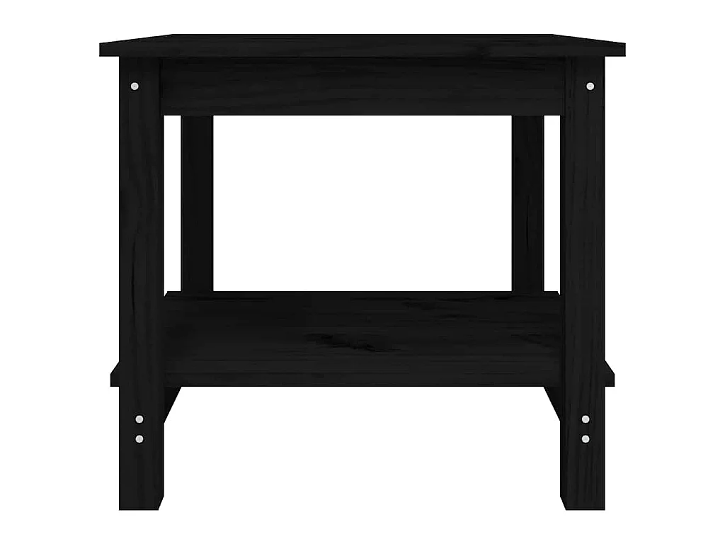 Table basse Noir 50x50x45 cm Bois massif de pin