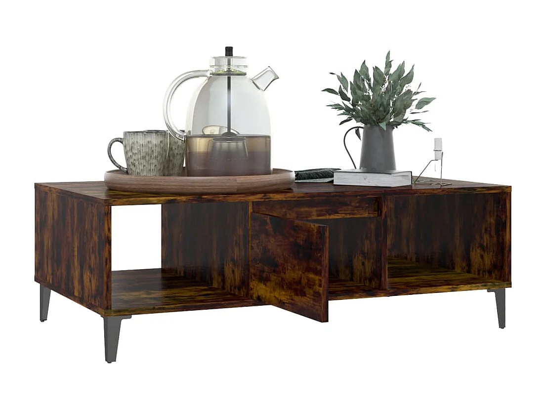 Salontafel 103,5x60x35 cm bewerkt hout gerookt eikenkleurig