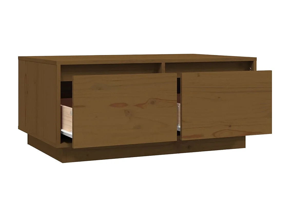 Table basse Marron miel 80x50x35 cm Bois massif de pin
