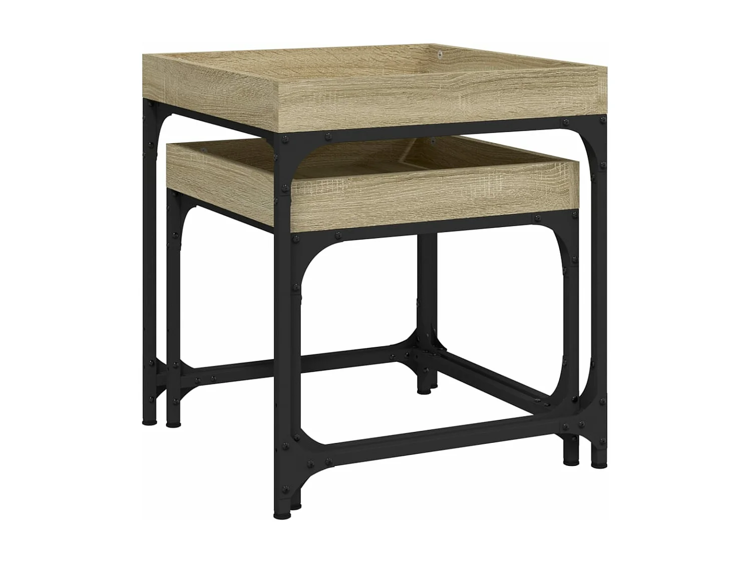 Tables d'appoint 2 pcs Chêne sonoma Bois d'ingénierie