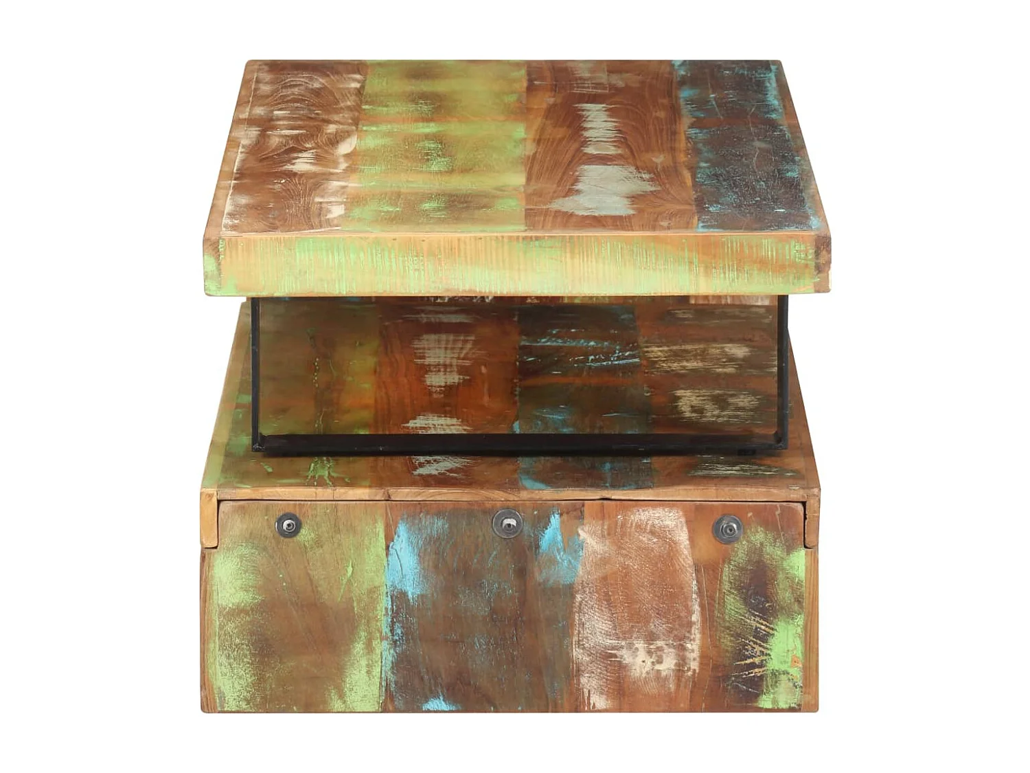 2-tlg. Couchtisch-Set Recyceltes Massivholz