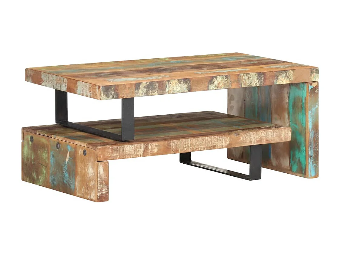 Set Tavolini da Salotto 2 pz in Legno Massello di Recupero