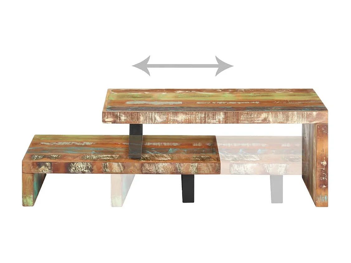 Set Tavolini da Salotto 2 pz in Legno Massello di Recupero