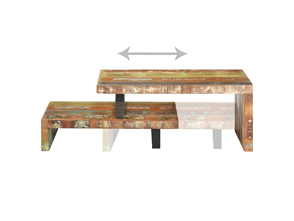 Ensemble de table basse 2 pcs Bois de récupération massif
