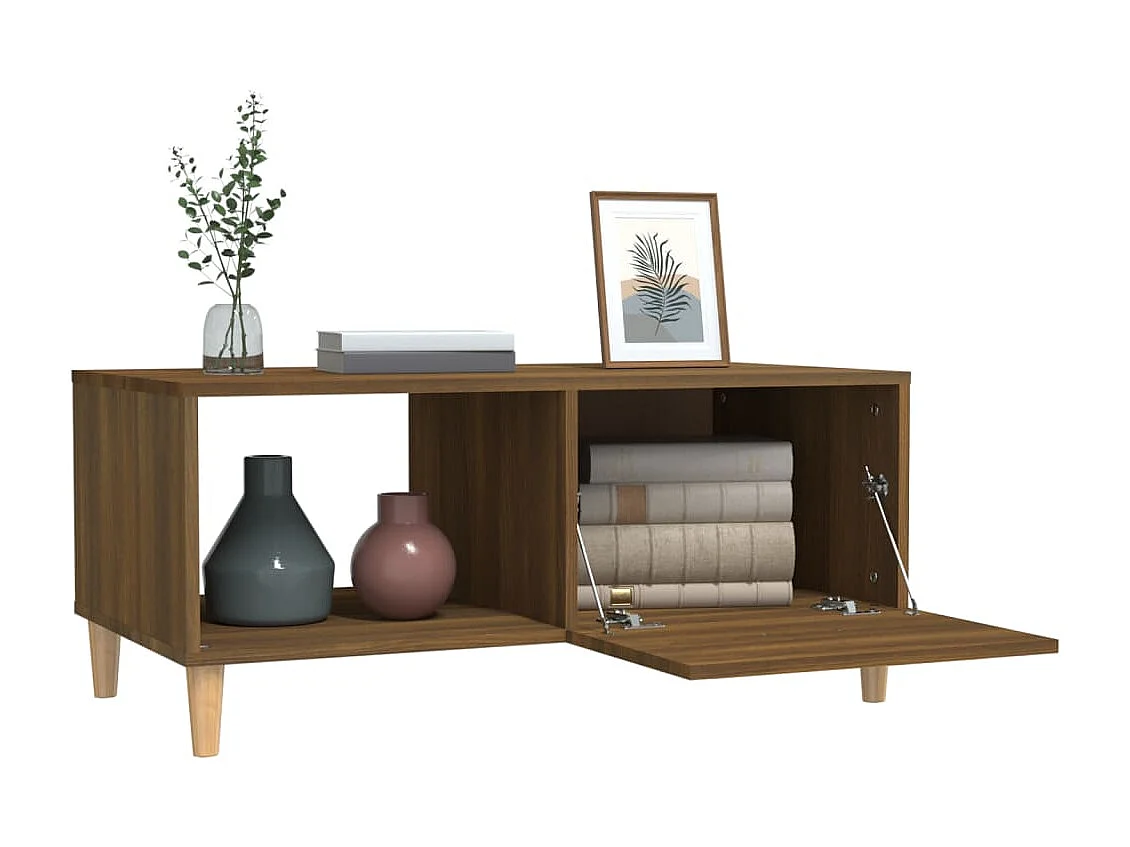 Table basse chêne marron 89,5x50x40 cm bois d'ingénierie