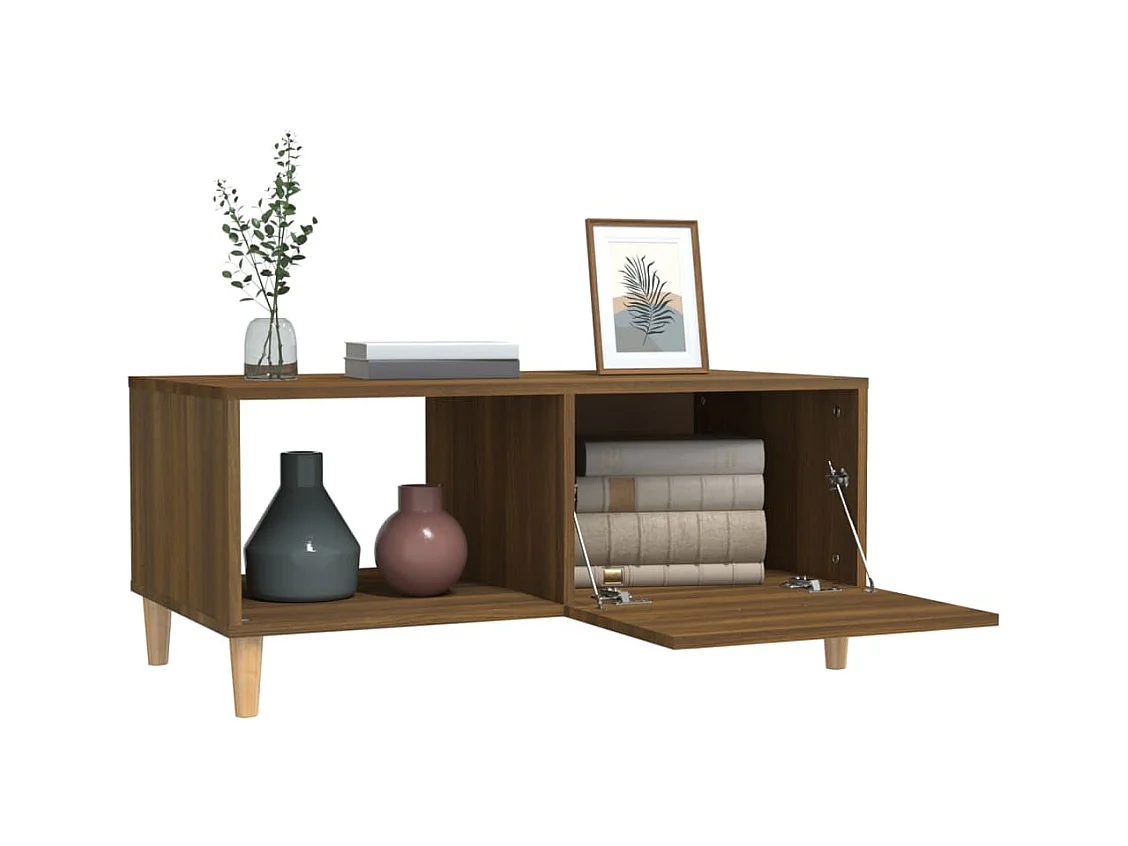 Table basse chêne marron 89,5x50x40 cm bois d'ingénierie