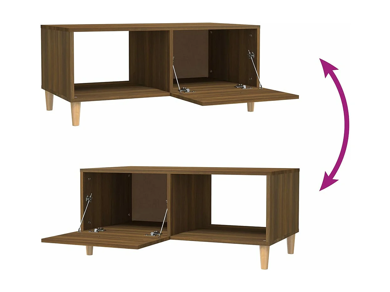 Table basse chêne marron 89,5x50x40 cm bois d'ingénierie