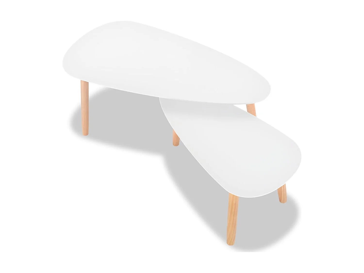 Ensemble de tables basses 2 pcs Bois de pin massif Blanc