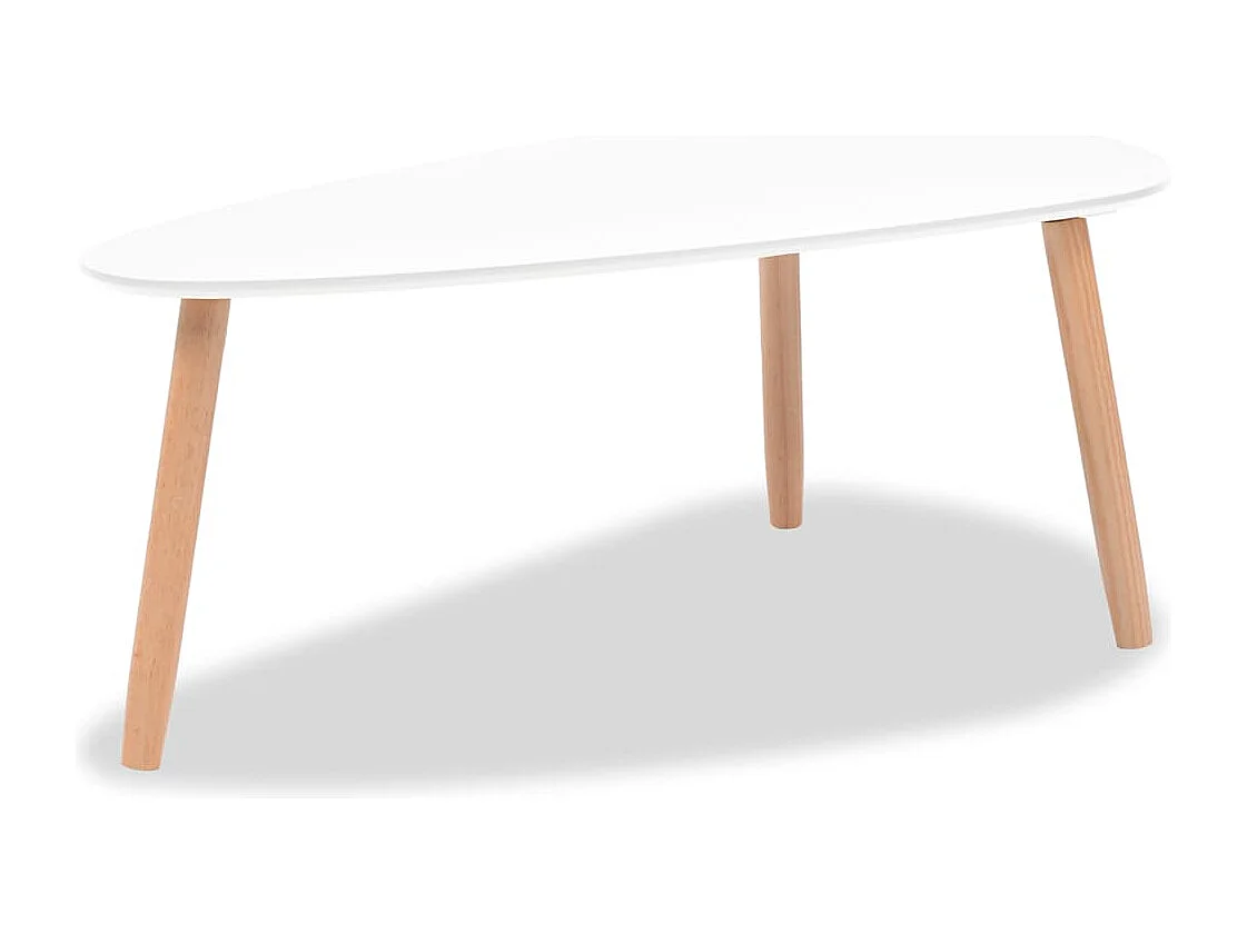 Ensemble de tables basses 2 pcs Bois de pin massif Blanc