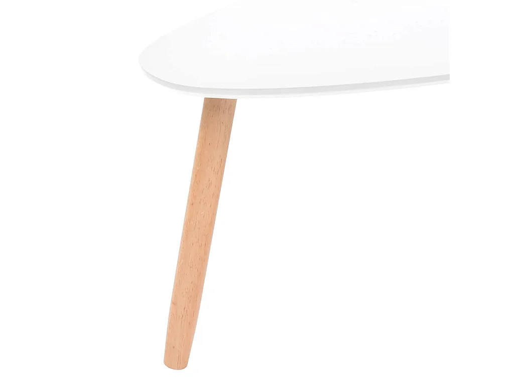 Ensemble de tables basses 2 pcs Bois de pin massif Blanc