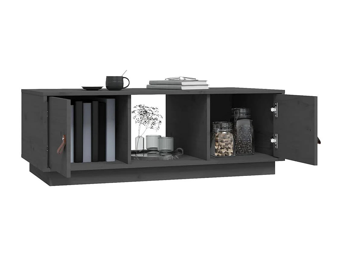 Salontafel 100x50x35 cm massief grenenhout grijs