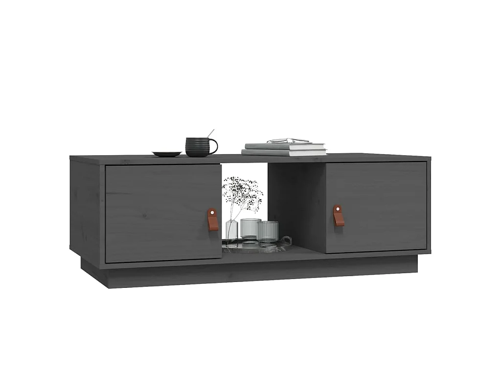 Couchtisch Grau 100x50x35 cm Massivholz Kiefer