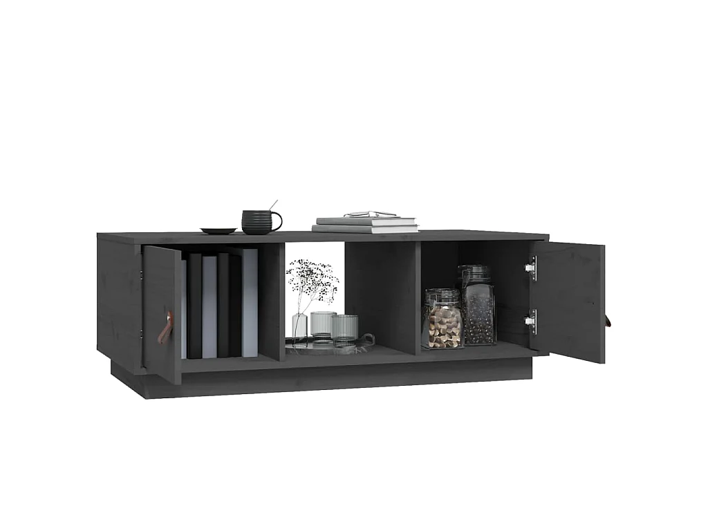 Couchtisch Grau 100x50x35 cm Massivholz Kiefer