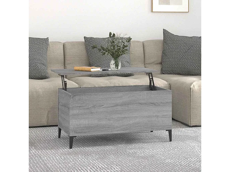 Couchtisch Grau Sonoma 90x44,5x45 cm Holzwerkstoff