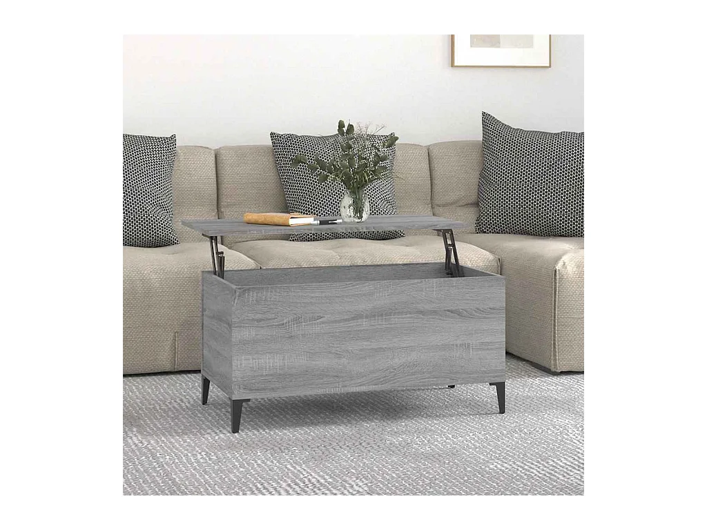 Table basse Sonoma gris 90x44,5x45 cm Bois d'ingénierie