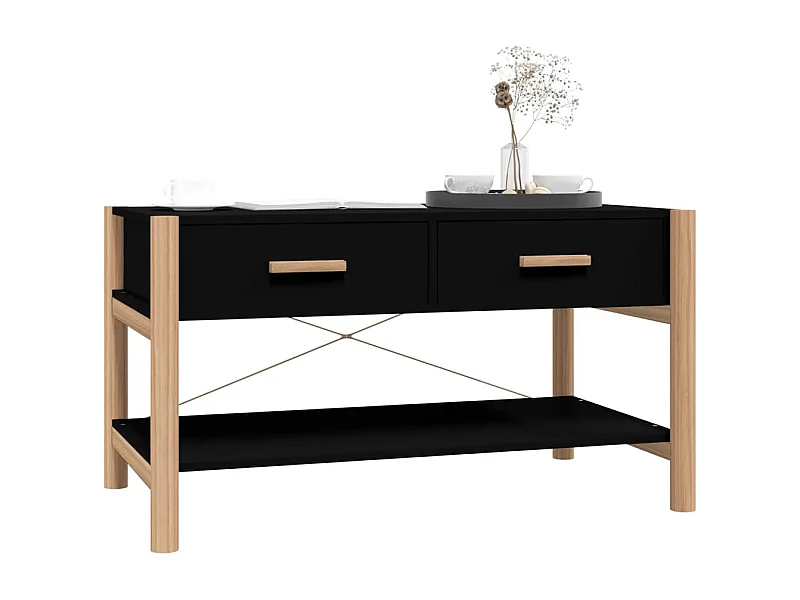 Table basse Noir 82x48x45 cm Bois d'ingénierie