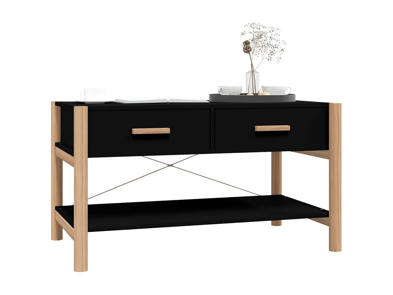 Couchtisch Schwarz 82x48x45 cm Holzwerkstoff