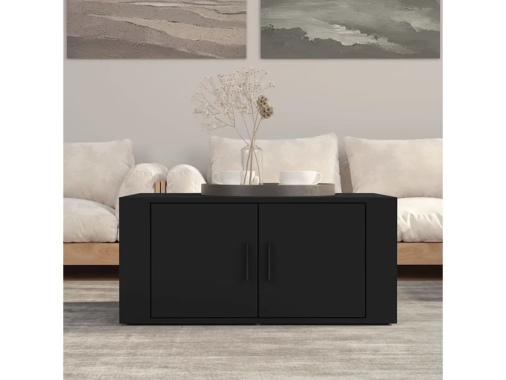 Table basse Noir 80x50x36 cm Bois d'ingénierie