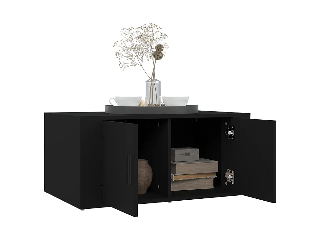 Table basse Noir 80x50x36 cm Bois d'ingénierie
